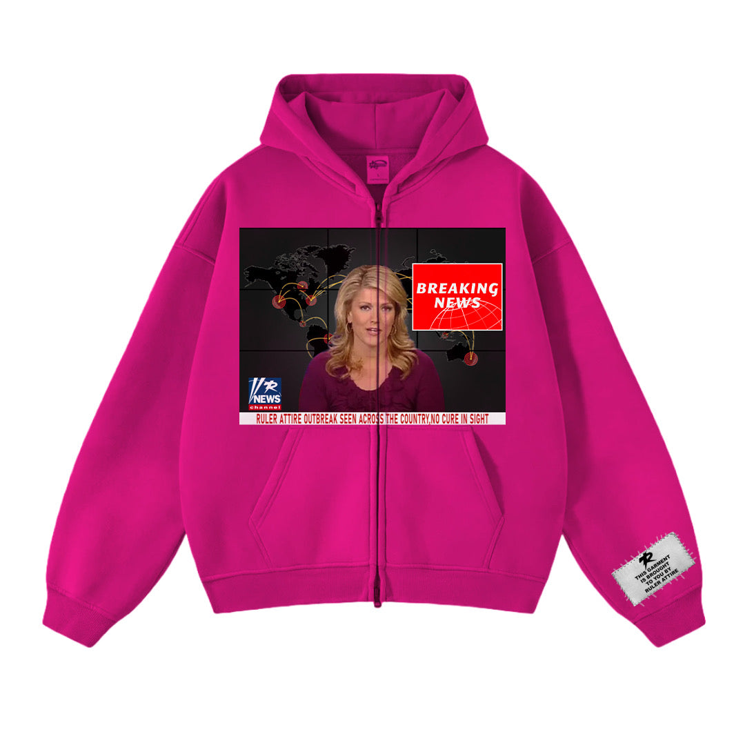 Pink "Out Break" zip up